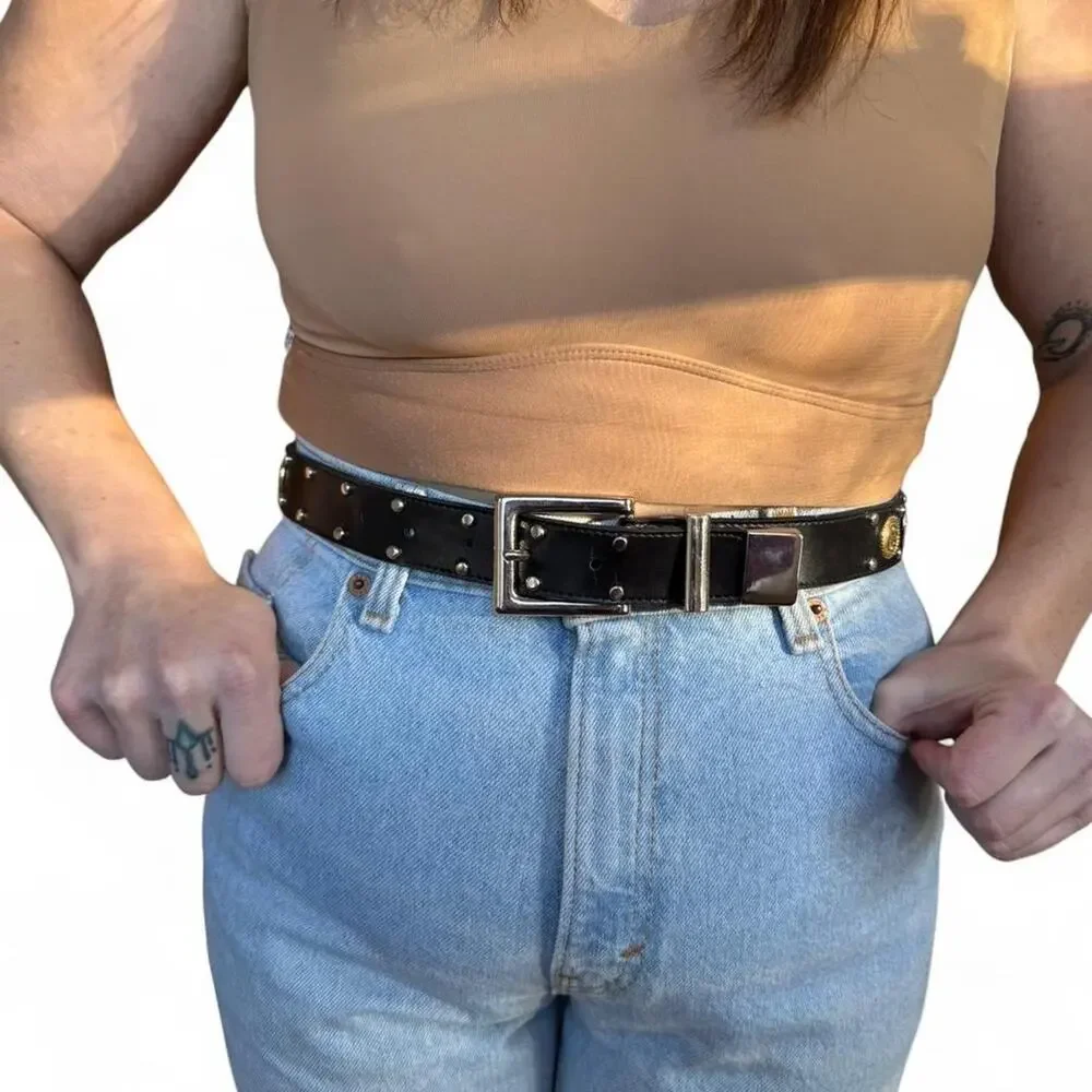 Black coin belt vintage 90s